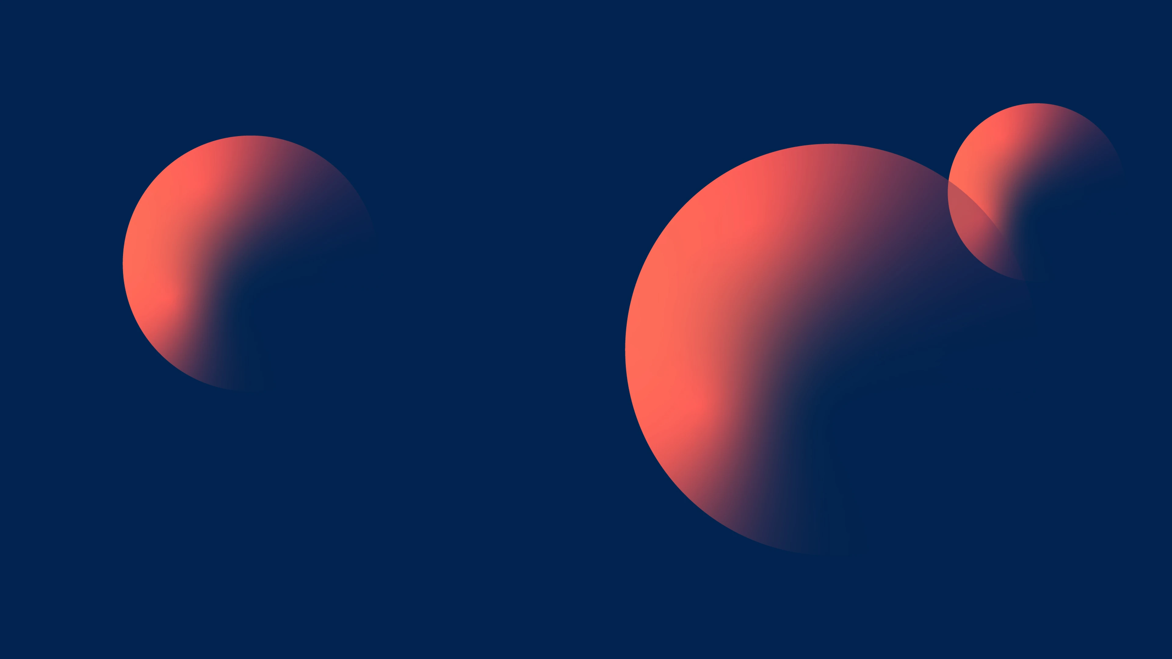 three red overlapping circles on blue background